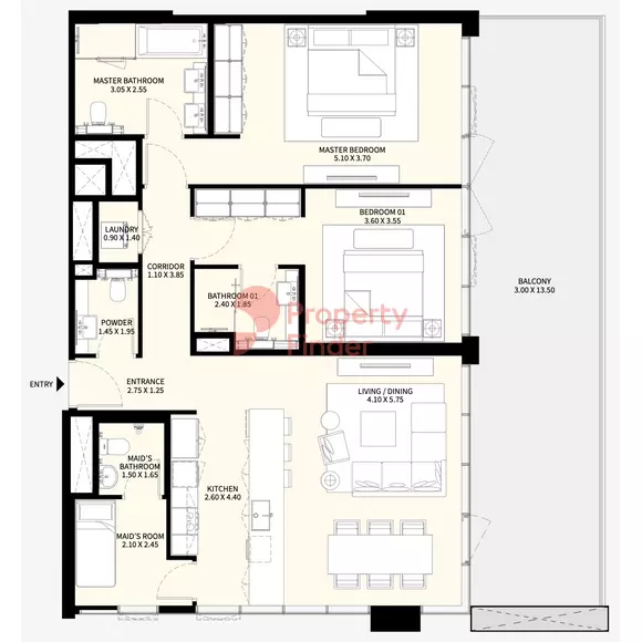 Apartment 2 Beds - Type 03 L02