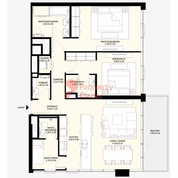 Apartment 2 Beds - Type 03 L03-13