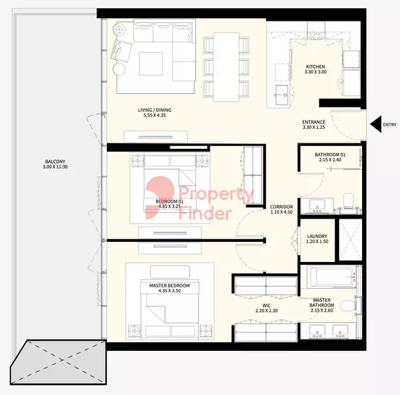 Apartment 2 Beds - Type 04 Ground L