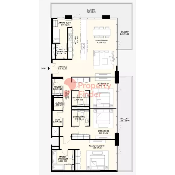 Apartment 3 Beds - Type 03 L01