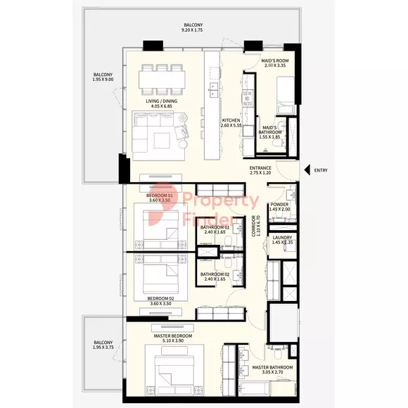 Apartment 3 Beds - Type 07 L03-13